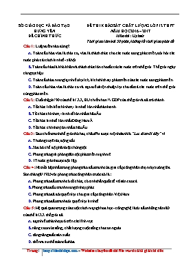Đề khảo sát chất lượng môn Lịch sử 12 - Năm học 2016-2017 - Sở GD & ĐT Hà Nam (Có đáp án)